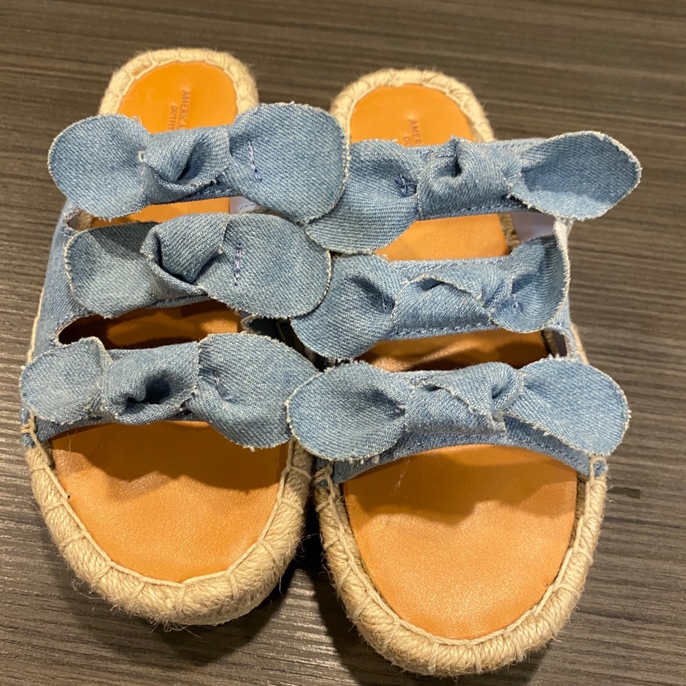 American eagle blue Jean sandals
